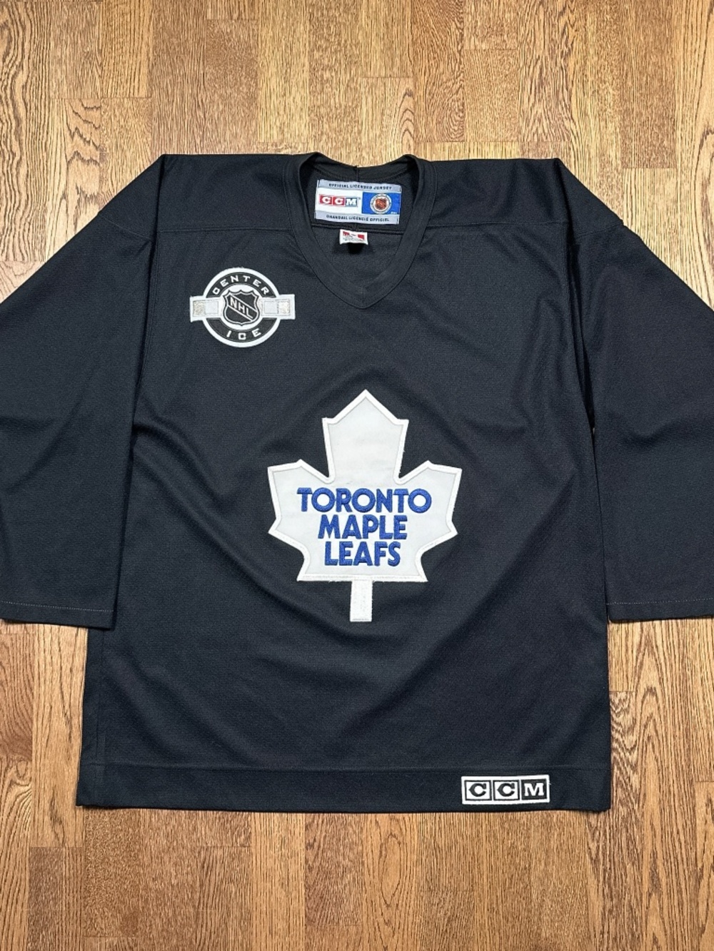 Vintage Y2K CCM Center Ice Toronto Maple Leafs Black Practice Jersey Mens Large